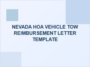 Nevada Hoa Vehicle Tow Reimbursement Letter Template
