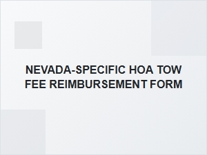 Nevada Hoa Tow Fee Reimbursement Form Guide