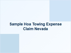 Sample Hoa Towing Expense Claim in Nevada