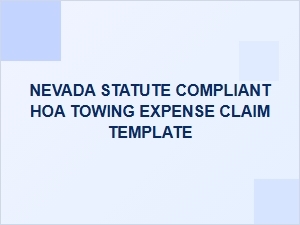Nevada Hoa Towing Expense Claim Template