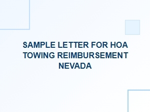 Sample Letter for Hoa Towing Reimbursement in Nevada