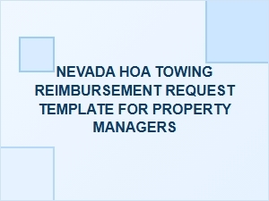 Nevada Hoa Towing Reimbursement Request Template for Property Managers